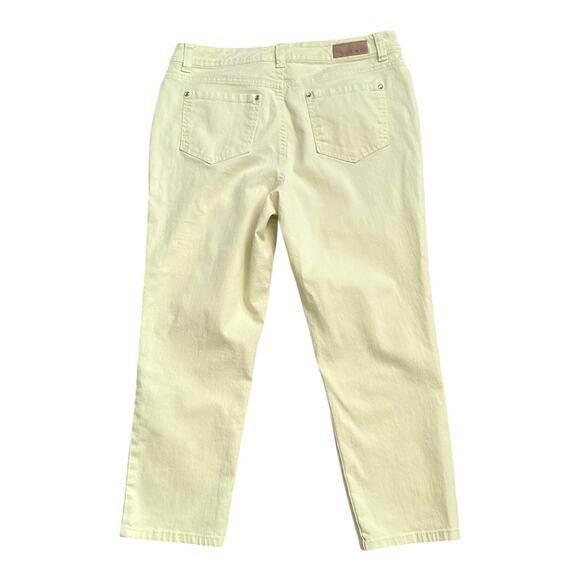 CODE BLEU Womens Size 10 Yellow Ankle Crop Denim Jeans 23.5" Inseam - Picture 2 of 7